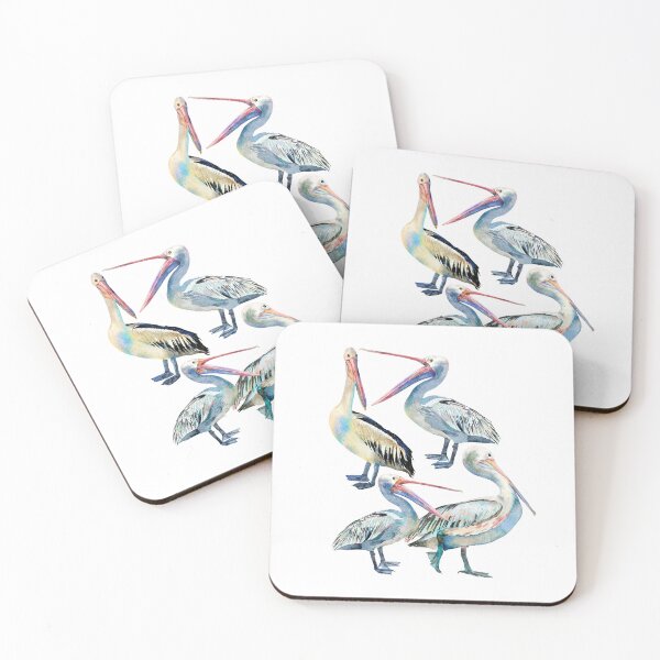 Artikelvorschau, Tropische Aquarellpelikane entworfen und verkauft von Sketchbook Designs.