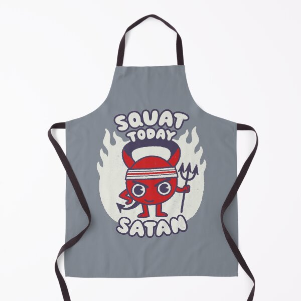 Item preview, Squat Today Satan - Humorous Cartoon Gym Funny Workout Graphic designed and sold by WeirdPunderful.