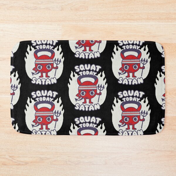 Item preview, Squat Today Satan - Humorous Cartoon Gym Funny Workout Graphic  designed and sold by WeirdPunderful.