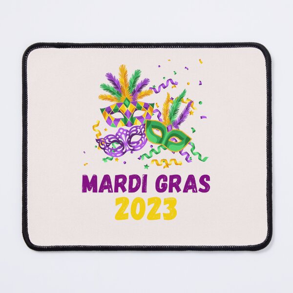 Item preview, Mardi Gras. Celebrate! Colorful Carnival Purple and Gold Design with Masks Feathers and Confetti designed and sold by Lost-World-Shop.