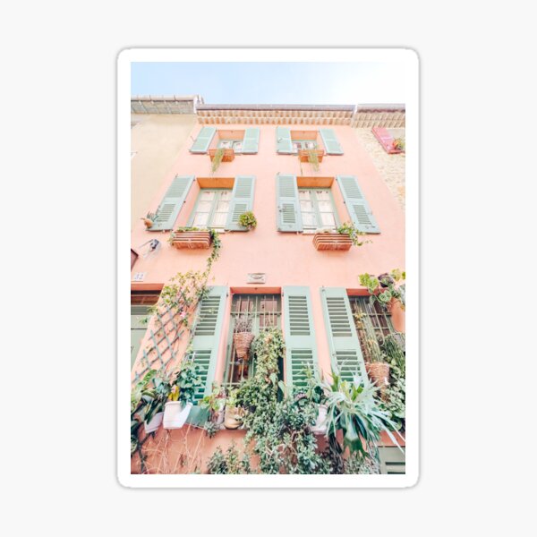 Item preview, House in Antibes, France Travel Print, French Riviera Cote D'Azur Pastel Print, Colorful Town Home designed and sold by radub85.