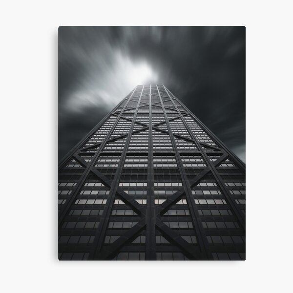 Skyscraper Black and white - dramatic sky Canvas Print
