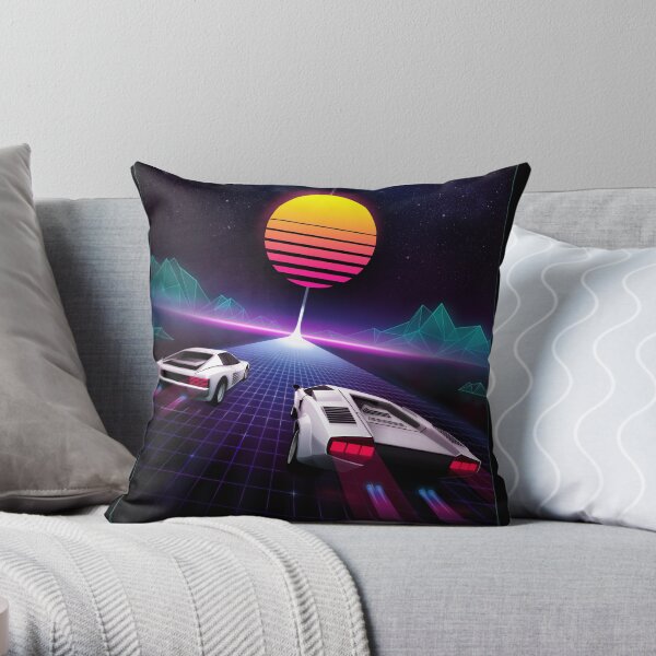 Neon Skyway Throw Pillow