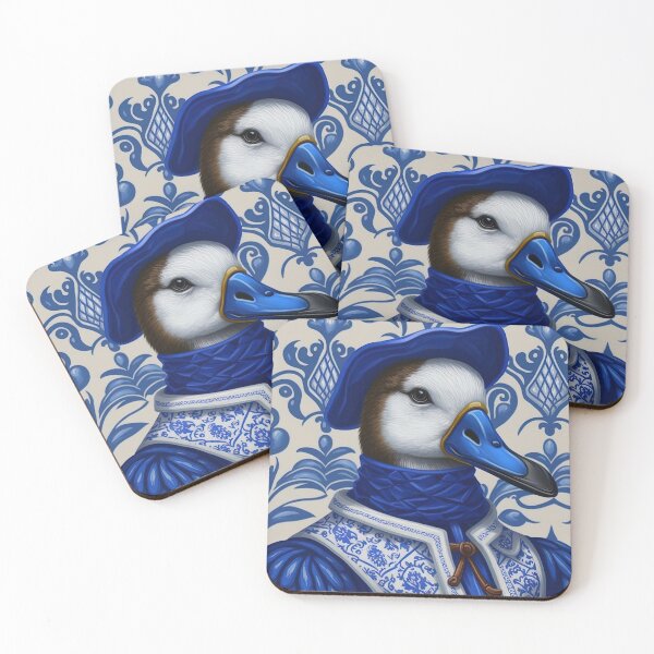 Item preview, Fancy duck noble in blue tile designed and sold by estrucida.