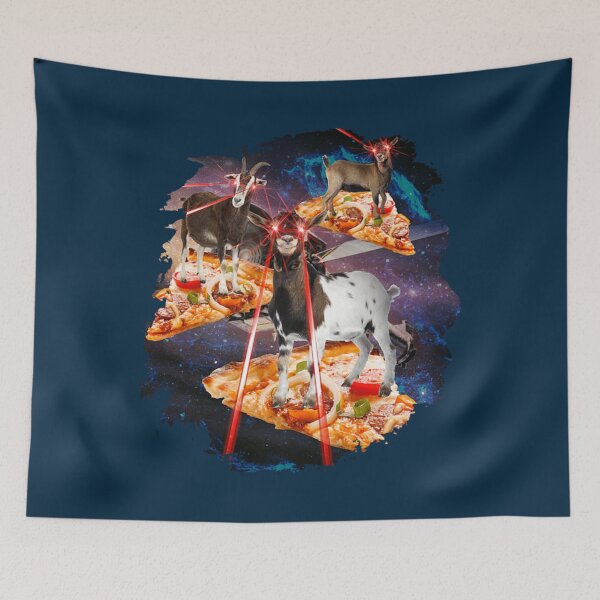 Item preview, laser goat pizza goat space spaceship  designed and sold by FairOaksa.