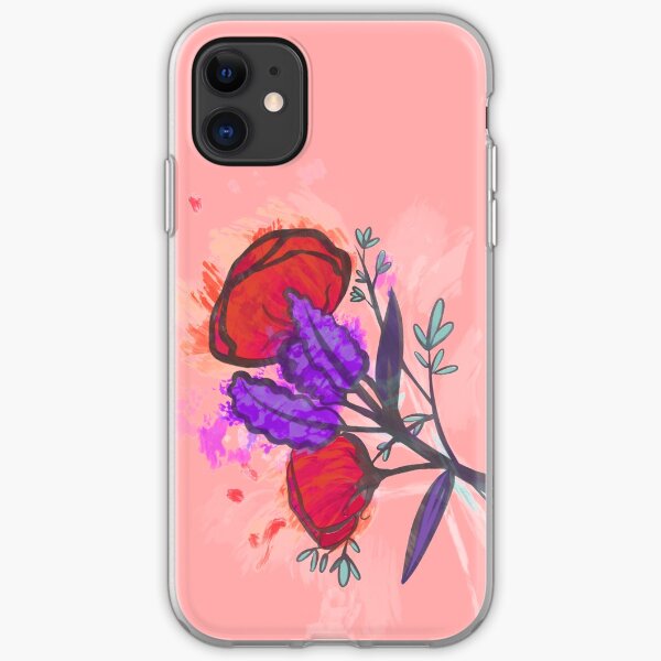 Pretty Watercolor Painted Poppy Flowers iPhone Soft Case