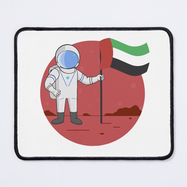 Item preview, Astronaut holding UAE flag on top of planet Mars  designed and sold by halhashmi.