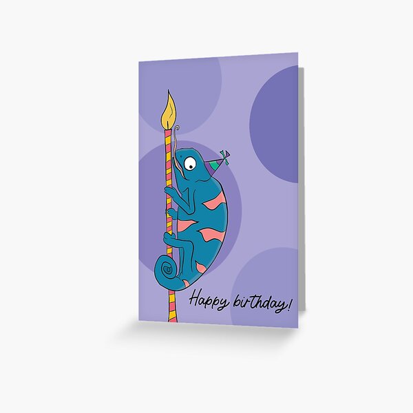 Item preview, Unisex Funny Humour Chameleon Birthday Card designed and sold by GreenMahout.