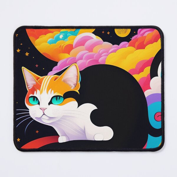 Item preview, beautiful cat colorful abstract vector illustration digital art curls and waves 6 designed and sold by vishalraifx.