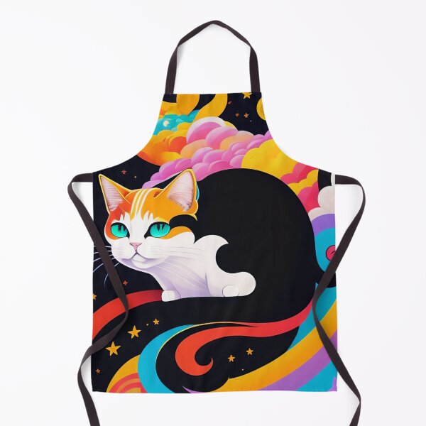 Item preview, beautiful cat colorful abstract vector illustration digital art curls and waves 6 designed and sold by vishalraifx.