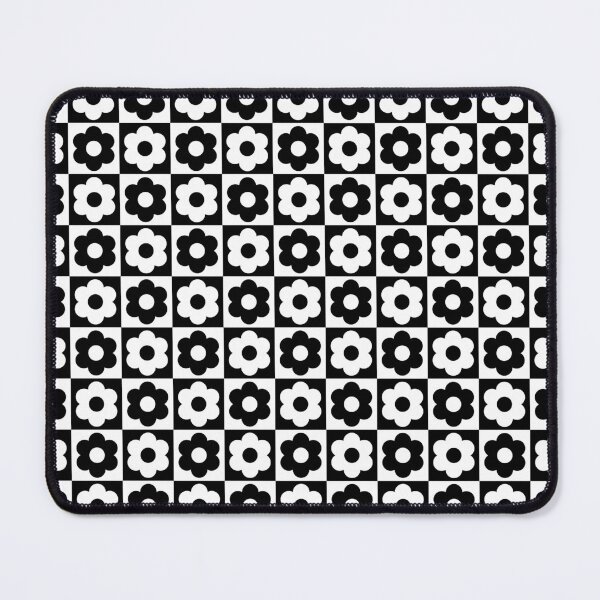 Item preview, Black and White Checkered Flower Pattern designed and sold by Ayoub14.
