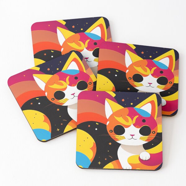 Item preview, beautiful cat colorful abstract vector illustration digital art curls and waves 5 designed and sold by vishalraifx.