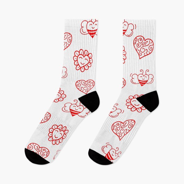 Item preview, Cute red pattern, hearts flowers and heart butterflies  designed and sold by moxdesign.