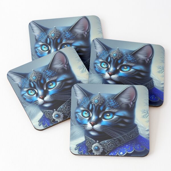 Item preview, Mystical and Majestic: A Jewel-Encrusted Gothic Cat Art Print designed and sold by Nocturne  Paws.