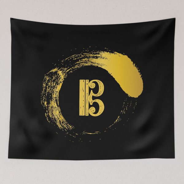 Item preview, Alto or tenor clef in enso circle designed and sold by piesdesignart.
