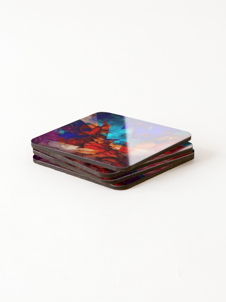 Thumbnail 4 of 5, Coasters (Set of 4), Semi Abstract Dramatic Rough Coarse Extreme Pattern Digital Painting designed and sold by CodeAndColors.