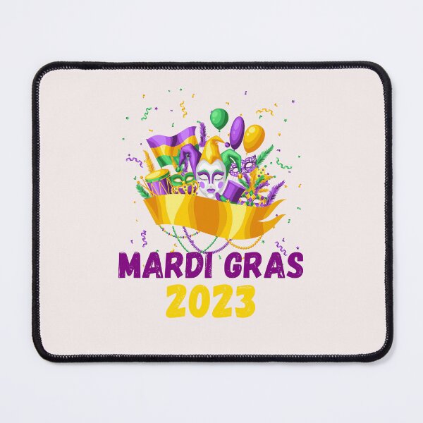 Item preview, Join the Mardi Gras Parade! Colorful Carnival Purple and Gold Design with Masks, Top Hats, Ballons and Confetti designed and sold by Lost-World-Shop.