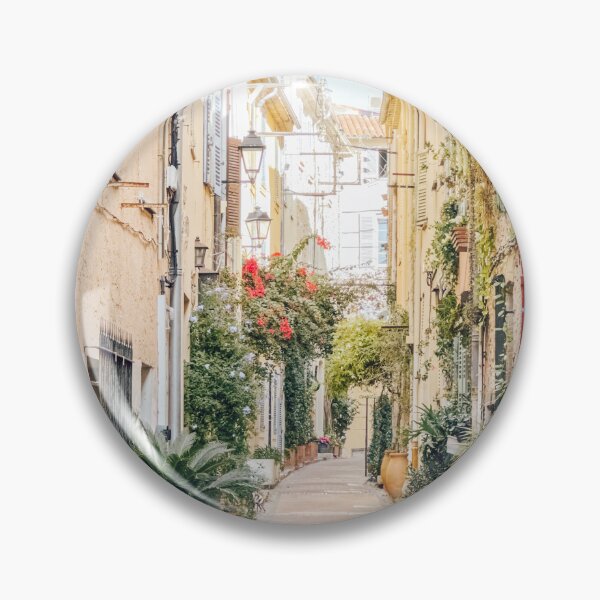 Item preview, Southern France City Streets Travel, Antibes Town French Riviera Print, Cote D'Azur Pastel Colors in Spring designed and sold by radub85.