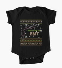 Safety First Drink With An EMT Funny Ugly Christmas Gifts One Piece - Short Sleeve