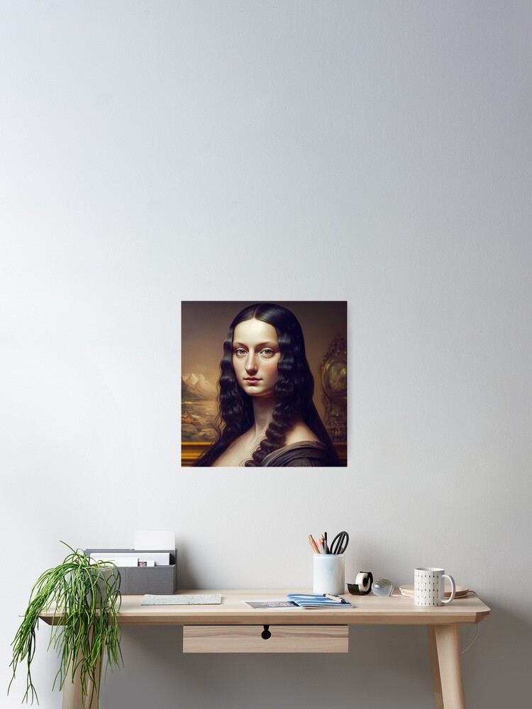 Realistic Anime Style Mona Lisa 3D Drawing | Poster