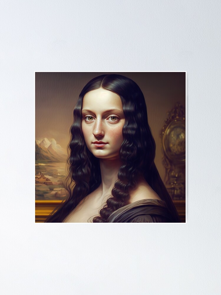 Realistic Anime Style Mona Lisa 3D Drawing | Poster