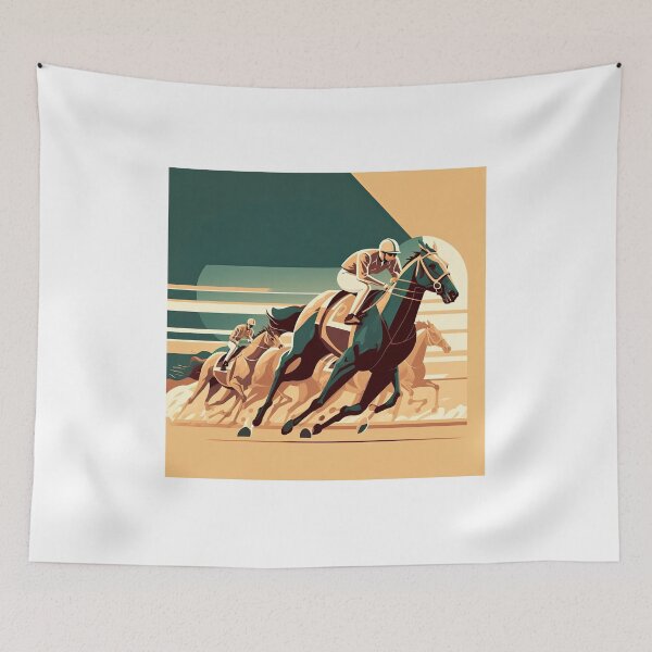Item preview, Art Deco Style Horse Racing designed and sold by TheArtfulAI.