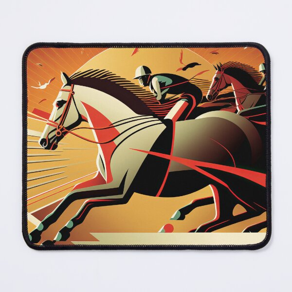 Item preview, Art Deco Style Horse Racing designed and sold by TheArtfulAI.