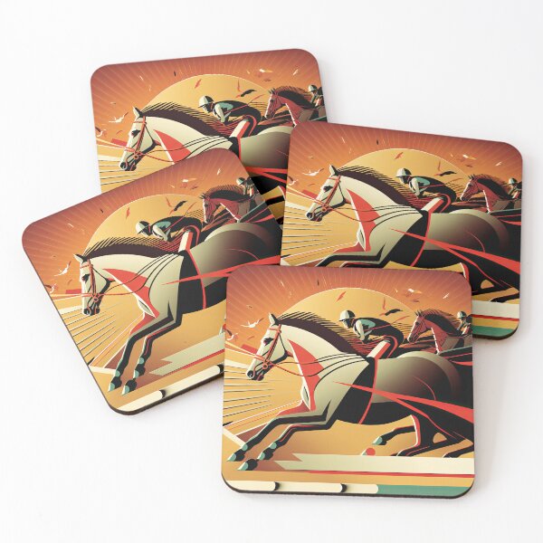 Item preview, Art Deco Style Horse Racing designed and sold by TheArtfulAI.