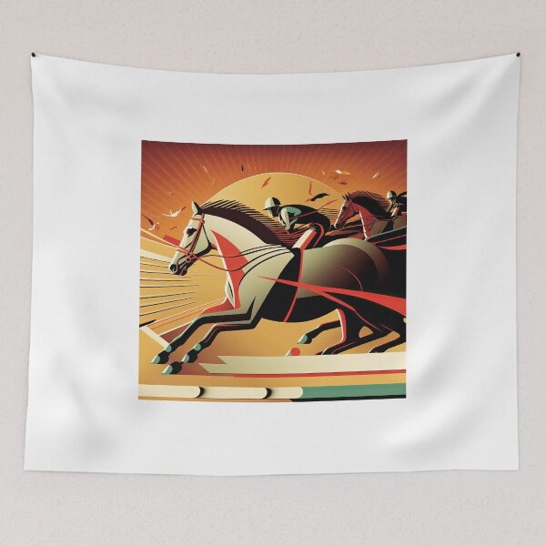 Item preview, Art Deco Style Horse Racing designed and sold by TheArtfulAI.