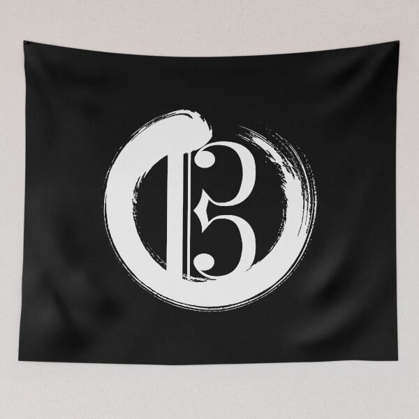 Item preview, Alto or tenor clef in enso circle white designed and sold by piesdesignart.