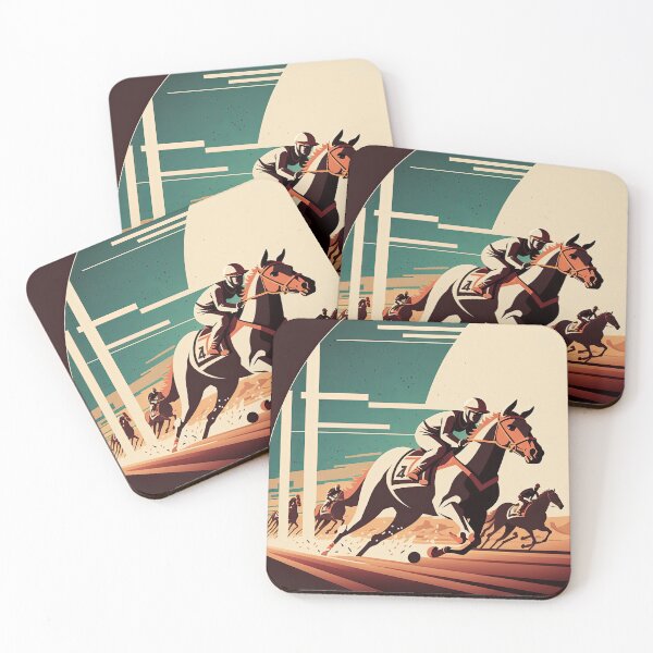 Item preview, Art Deco Style Horse Racing designed and sold by TheArtfulAI.