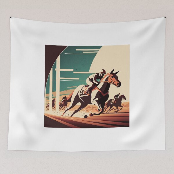 Item preview, Art Deco Style Horse Racing designed and sold by TheArtfulAI.