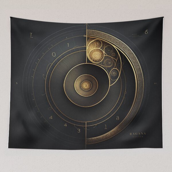 Item preview, Fibonacci Golden Ratio in Elegant and Exclusive Golden and Black Design designed and sold by RAGANADesign.