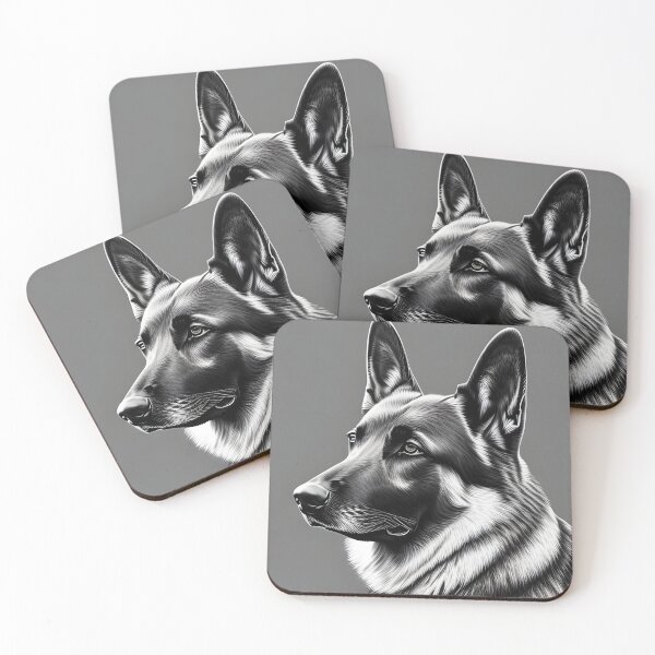 Item preview, German Shepherd, monochrome charcoal drawing, Ai Generated Art  designed and sold by ACC .