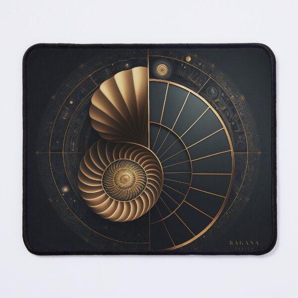 Item preview, Fibonacci Golden Ratio in Elegant and Exclusive Golden and Black Design designed and sold by RAGANADesign.