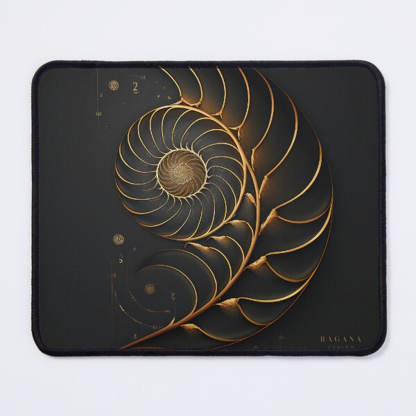 Item preview, Fibonacci Golden Ratio in Elegant and Exclusive Golden and Black Design designed and sold by RAGANADesign.