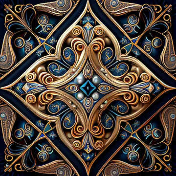 Vorschaubild zum Design Square Bejeweled Abstract Beautiful Traditional Pattern Digital Painting von CodeAndColors