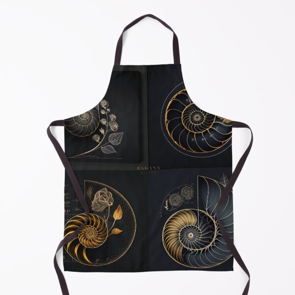 Item preview, Collage Fibonacci Golden Ratio in Elegant and Exclusive Golden and Black Design designed and sold by RAGANADesign.