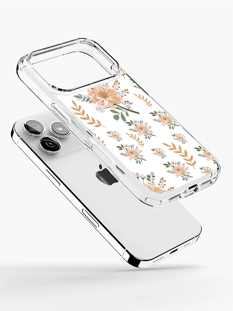 Thumbnail 2 of 5, iPhone Case, Orange Roses Pattern designed and sold by MedEla ⭐⭐⭐⭐⭐.