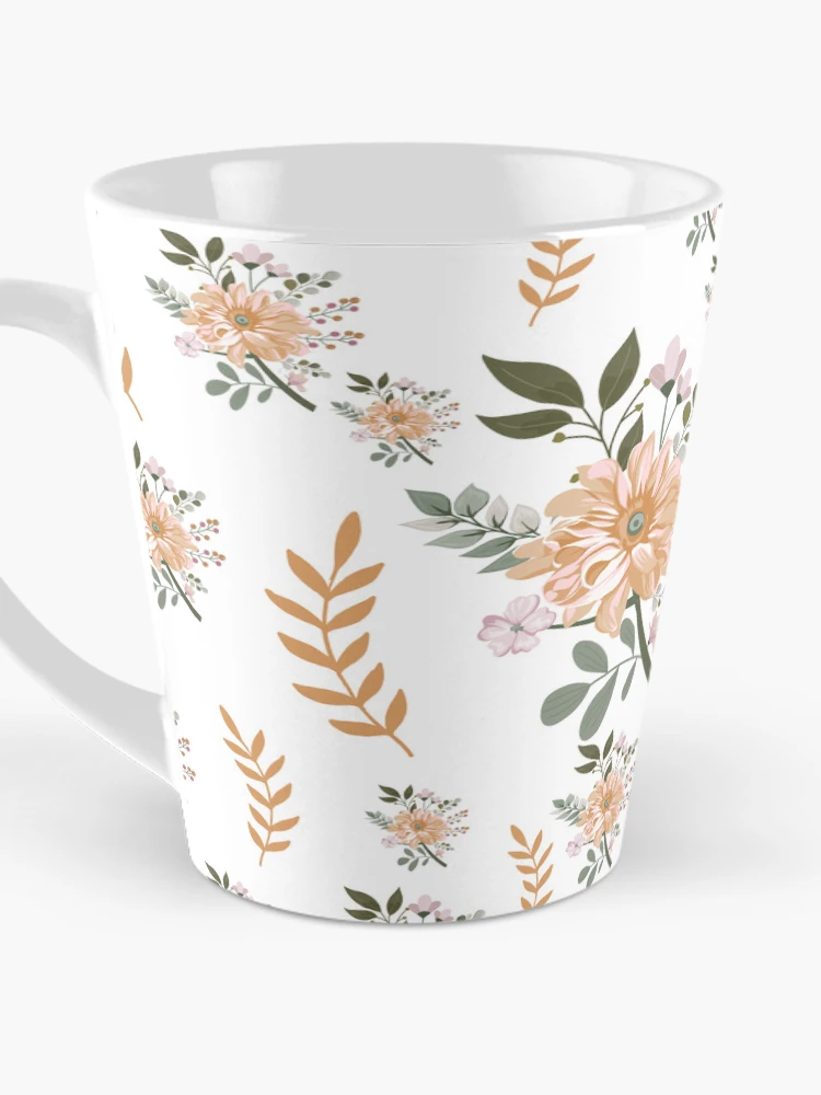 Thumbnail 3 of 4, Coffee Mug, Orange Roses Pattern designed and sold by MedEla ⭐⭐⭐⭐⭐.