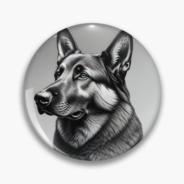 Item preview, German Shepherd, monochrome charcoal drawing 2, Ai Generated Art  designed and sold by ACC .