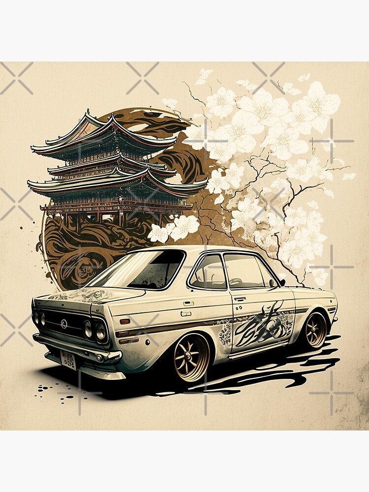 Speed Meets Heritage: JDM Car in Ancient Japanese Style Poster for Sale by  JonasJunqueira