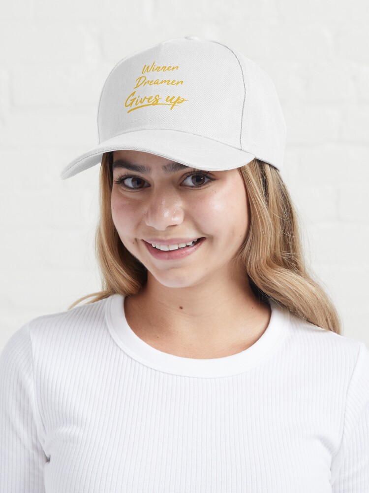 Discover Never Give Up Typography T-Shirts Cap