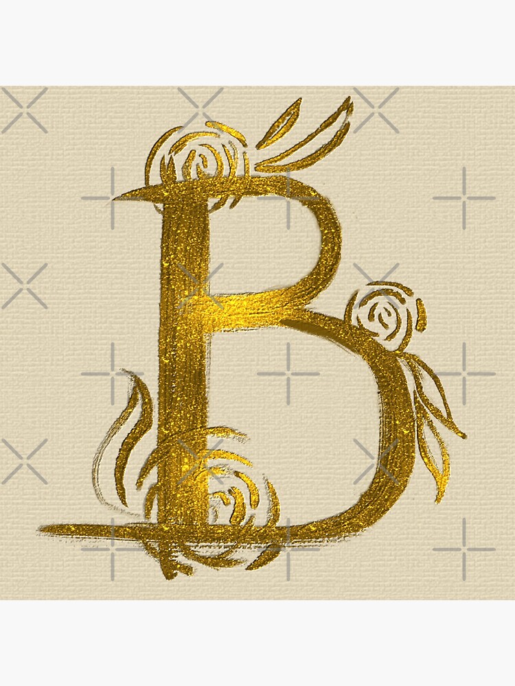 "Letter B Gold Glitter" Sticker For Sale By Its-nobodu | Redbubble