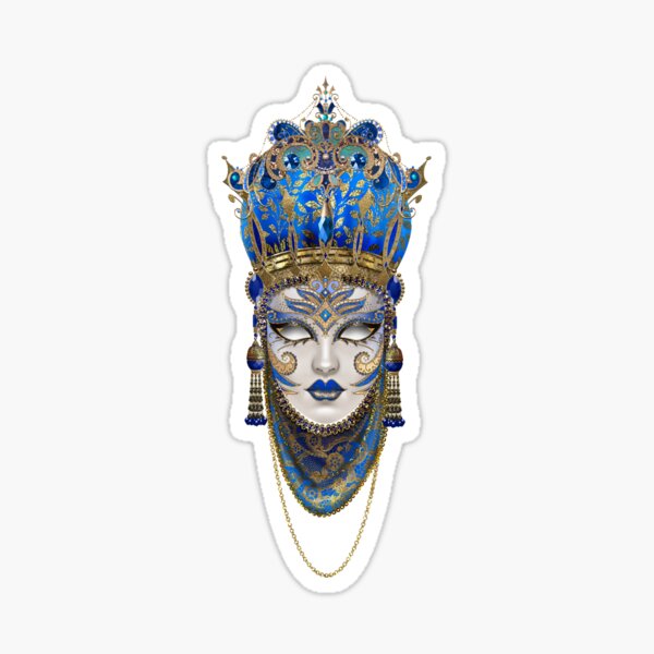 Item preview, Ultramarine blue Venetian mask designed and sold by Maxine Gadd.