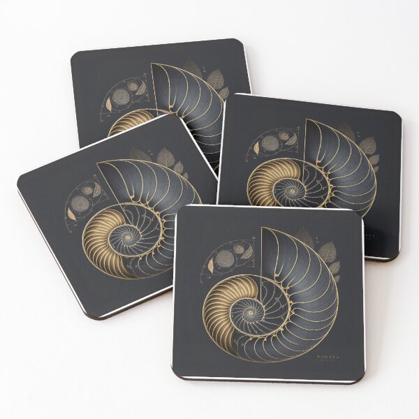 Item preview, Fibonacci Golden Ratio in Elegant and Exclusive Golden and Black Design designed and sold by RAGANADesign.