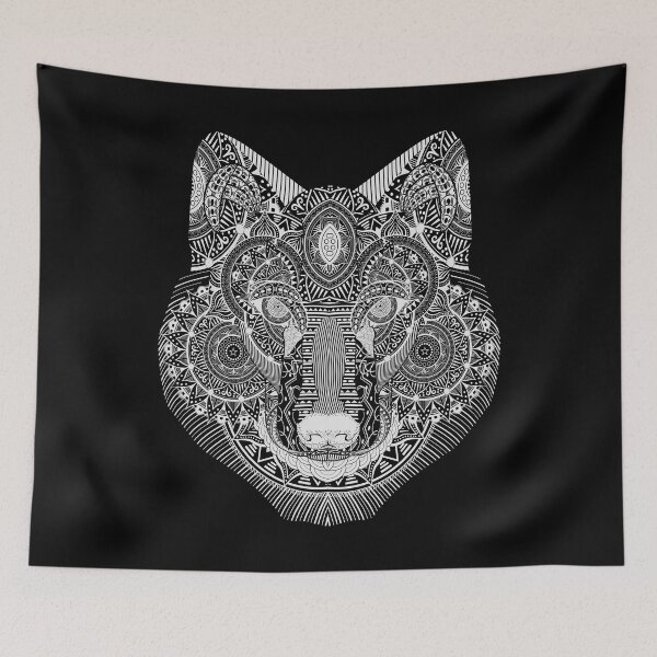 Item preview, White Wolf mandela spiritual guide designed and sold by Cimbart.