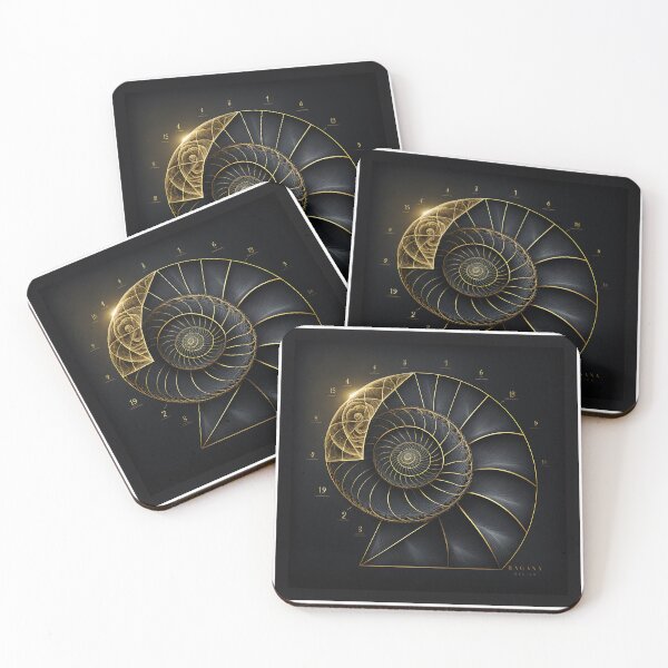 Item preview, Fibonacci Golden Ratio in Elegant and Exclusive Golden and Black Design designed and sold by RAGANADesign.