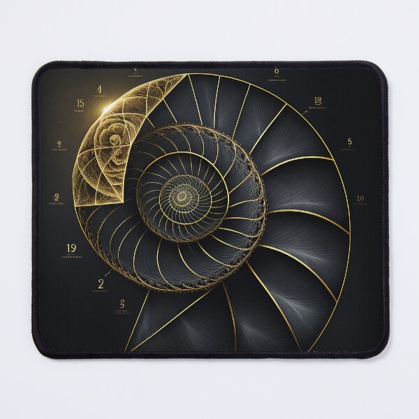Item preview, Fibonacci Golden Ratio in Elegant and Exclusive Golden and Black Design designed and sold by RAGANADesign.