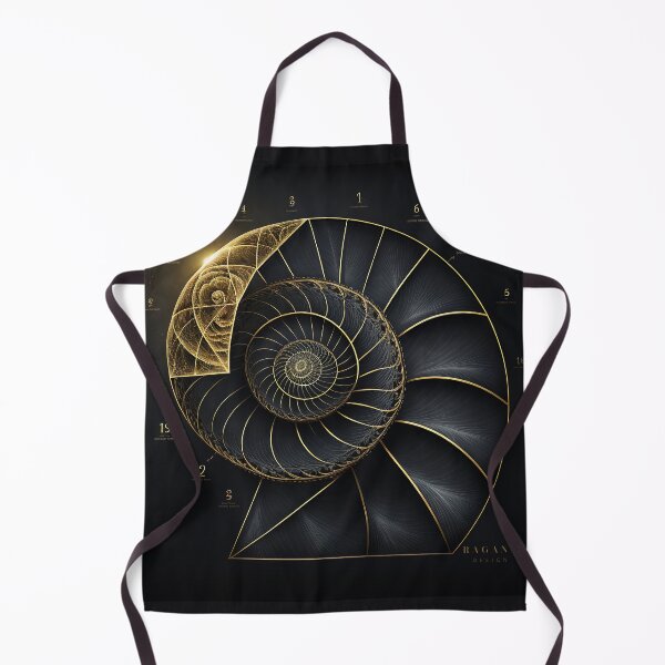 Item preview, Fibonacci Golden Ratio in Elegant and Exclusive Golden and Black Design designed and sold by RAGANADesign.